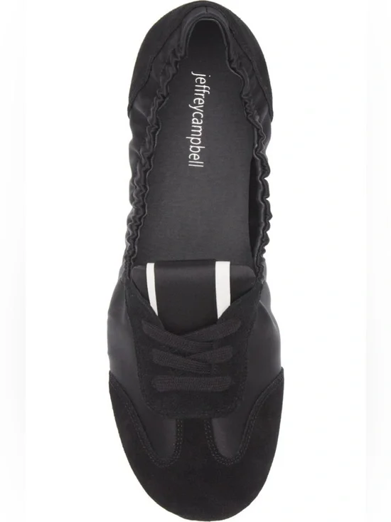 NEW JEFFREY CAMPBELL STEPPER FLAT IN BLACK WHITE 9 - Picture 3 of 11